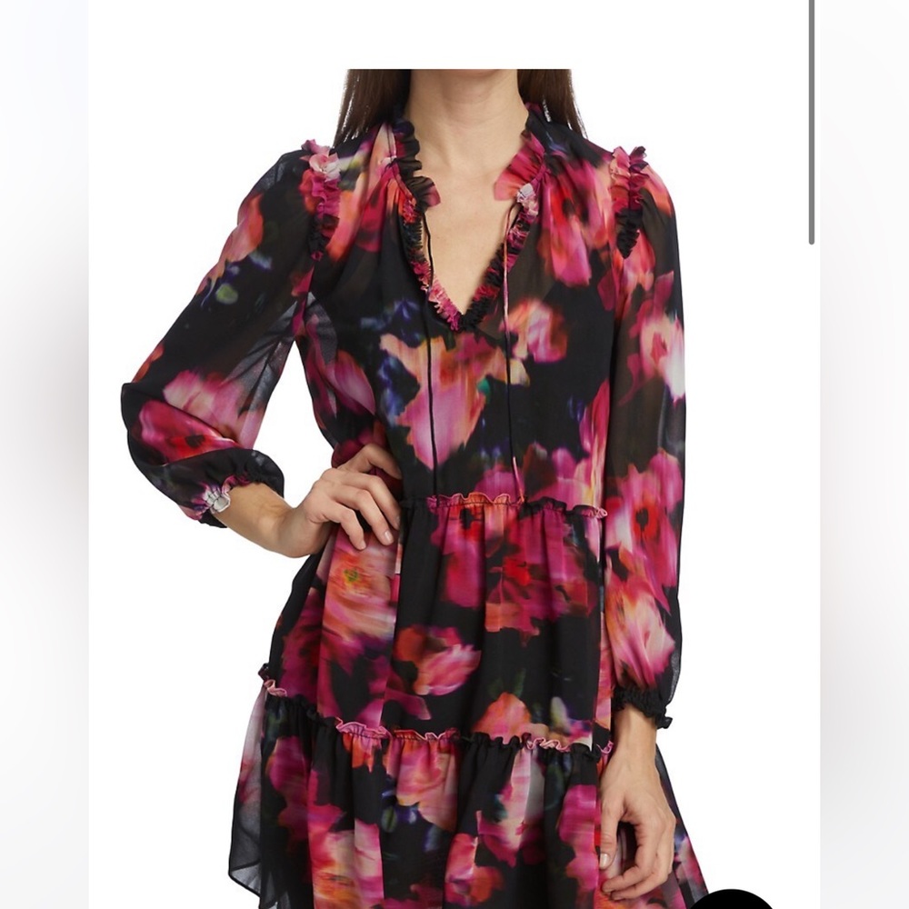 Generation Love - Janelle Tiered Mini Dress - Blurred Floral